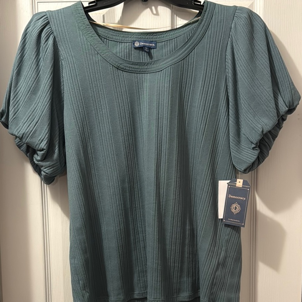 Democracy Green Short Sleeve Shirt